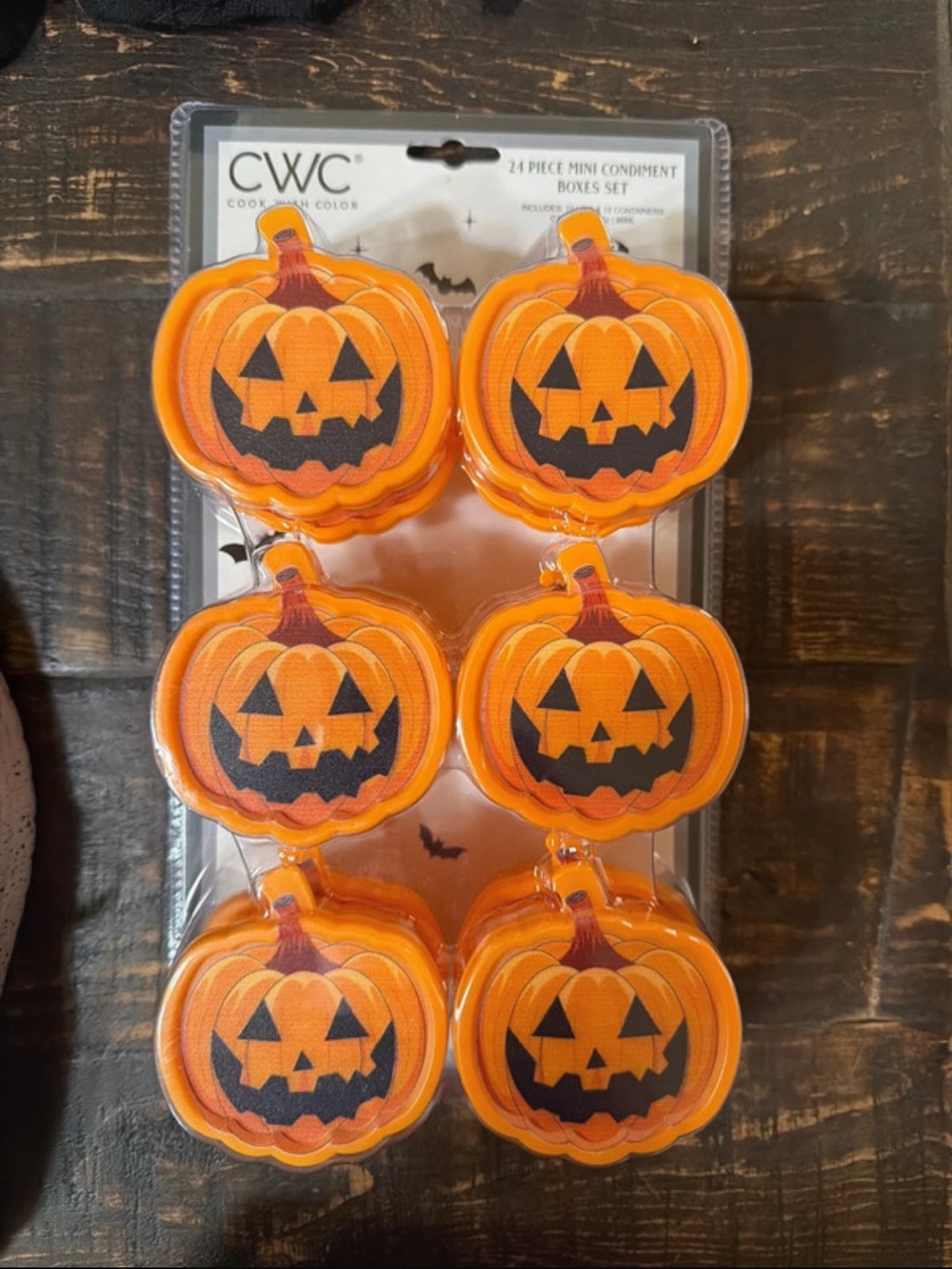 Orange Pumpkin Jack-O'-Lantern Mini Condiment Boxes - 12 piece with lids